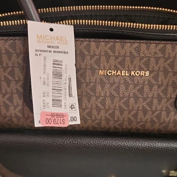 MICHAEL KORS Iconic logo Brown and Black Tote - Picture 6 of 9